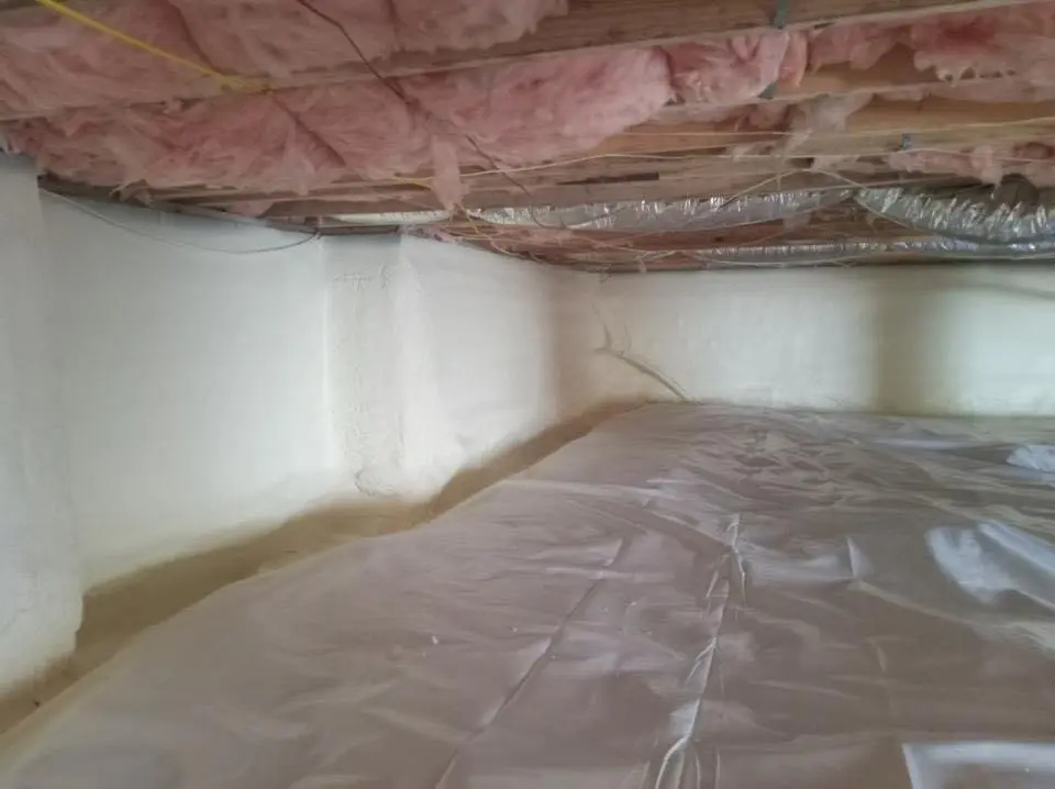 Crawl space encapsulation with closed-cell spray foam for Attic Insulation in Hampstead